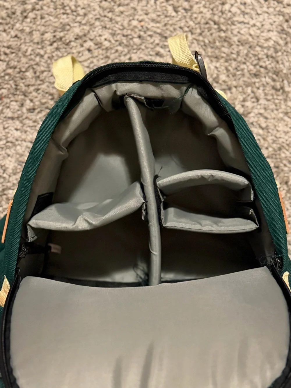 Canon Dark Green and Black Backpack with Tan Trim